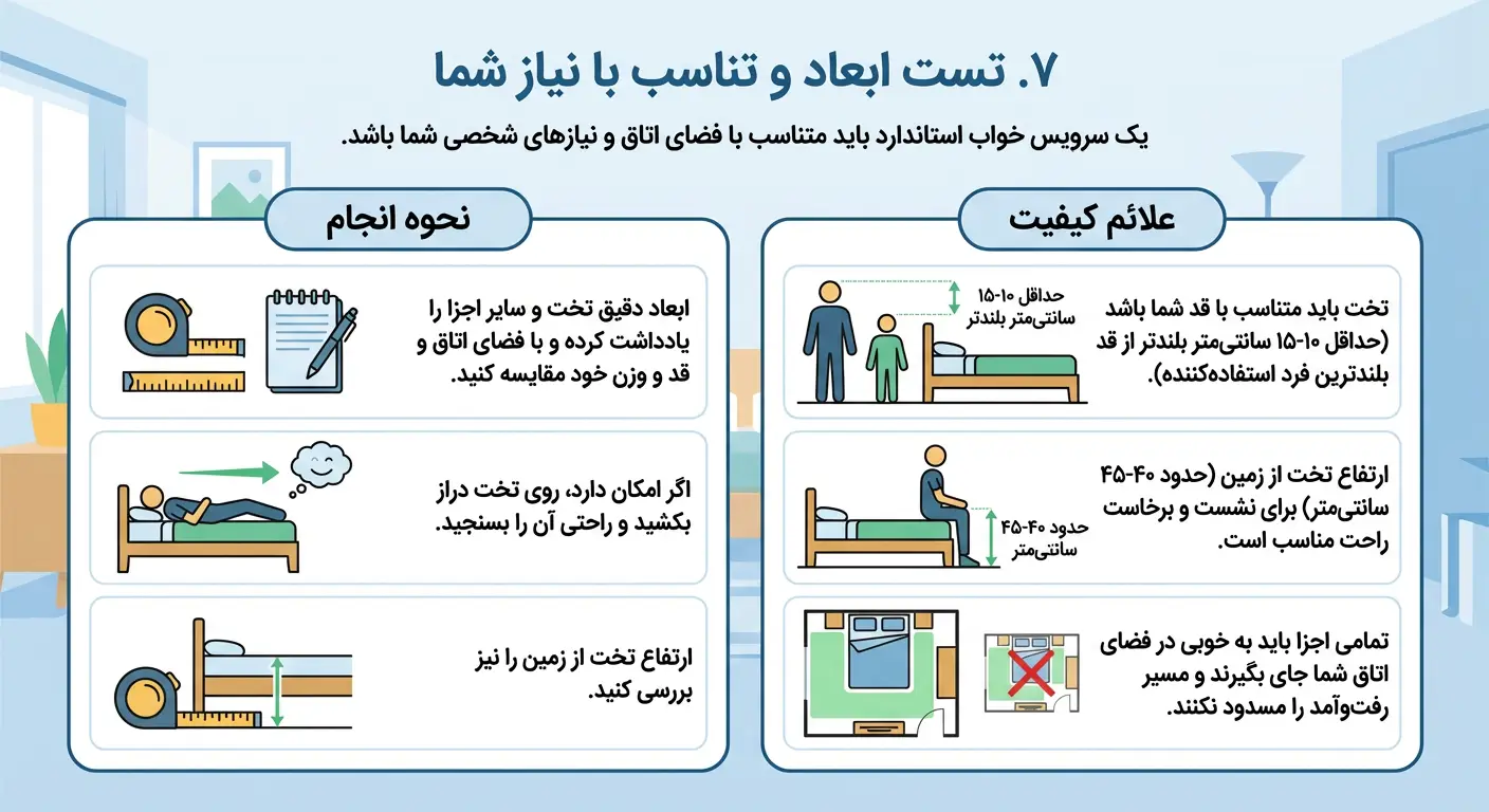 تست پایداری تخت خواب با فشار آوردن و تکان دادن گوشه های آن قبل از خرید
