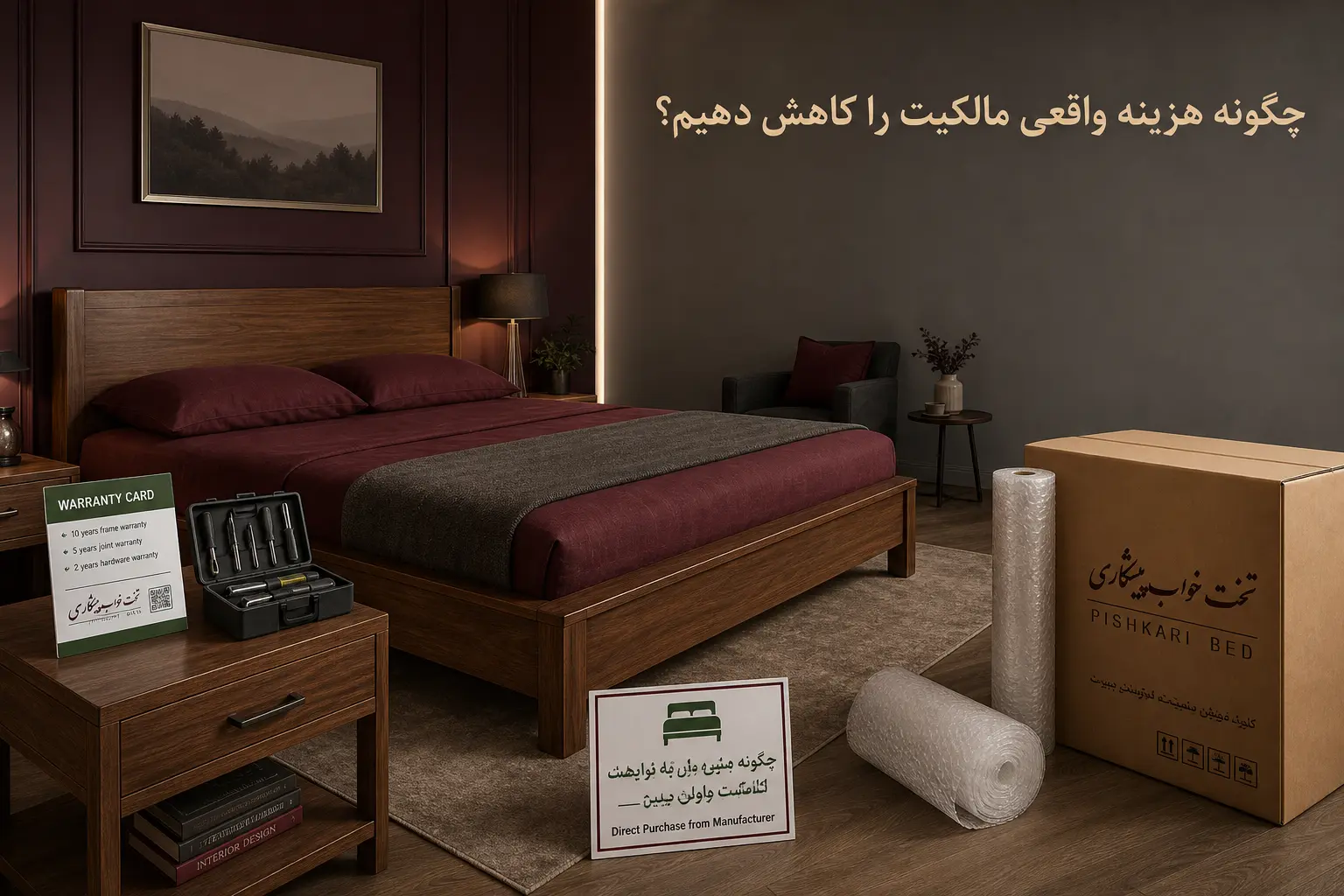 راهنمای کاهش هزینه واقعی مالکیت تخت خواب با انتخاب جنس مناسب و نگهداری صحیح