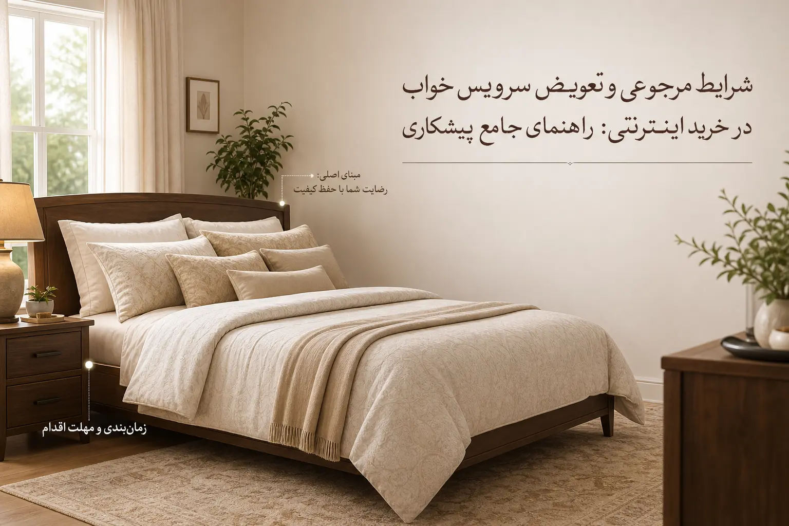 راهنمای مرجوعی و تعویض سرویس خواب در خرید اینترنتی با تاکید بر رضایت مشتری و حفظ کیفیت