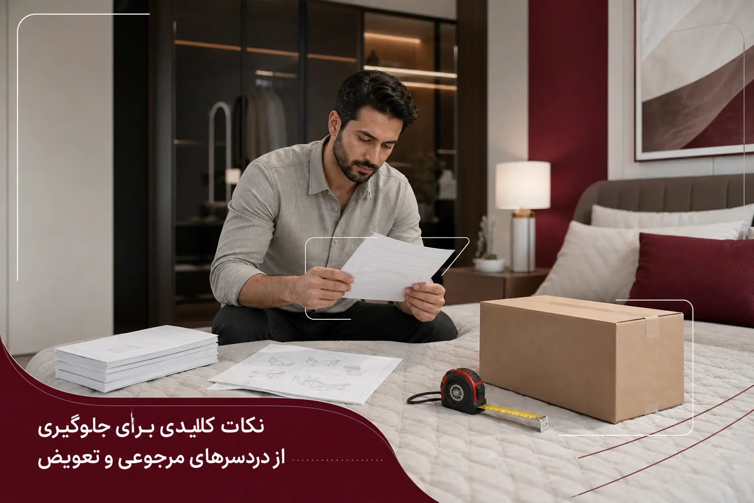نکات مهم برای جلوگیری از مشکلات مرجوعی سرویس خواب شامل مطالعه مشخصات، بررسی فضای اتاق و نگهداری مدارک خرید.